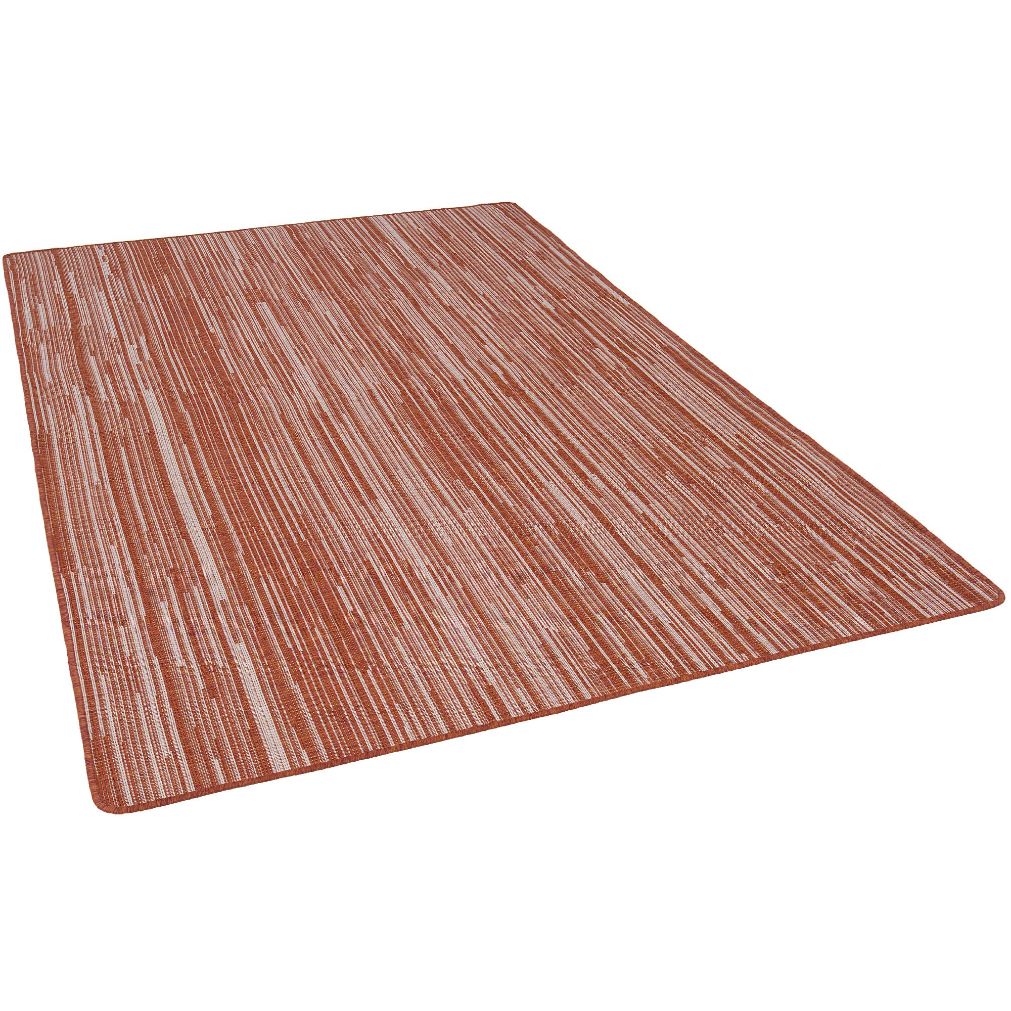 Snapstyle Tapis intérieur & extérieur Newport Terracotta – Tapis réversible à Rayures pour Balcon et terrasse