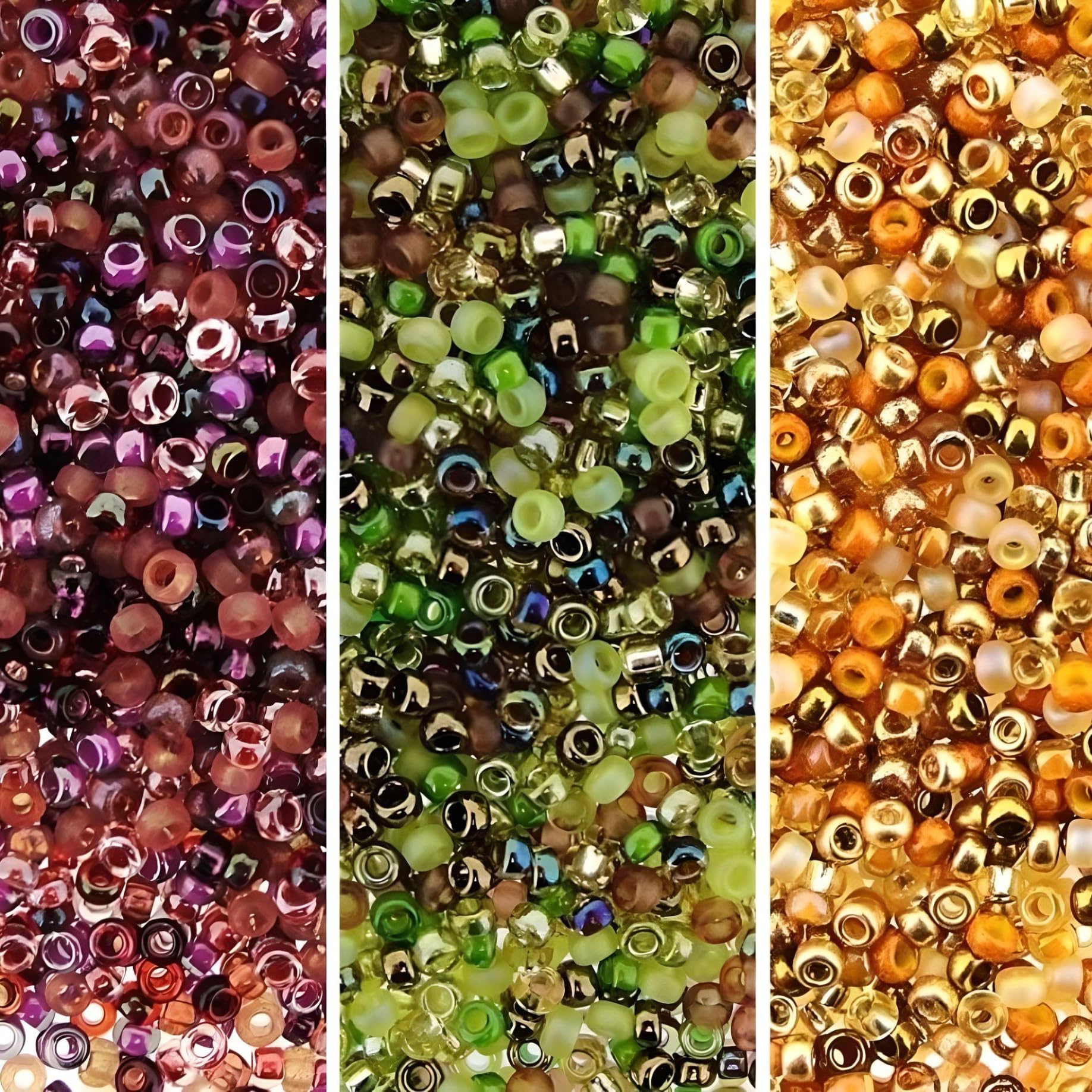 Miyuki Warm Tones Mixes Seed Beads Bundle, Vineyard, Earth Tone & Gold Medley