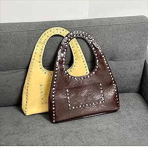 TYATVS Studded Bag Y2k Shoulder Purse for Women Vegan