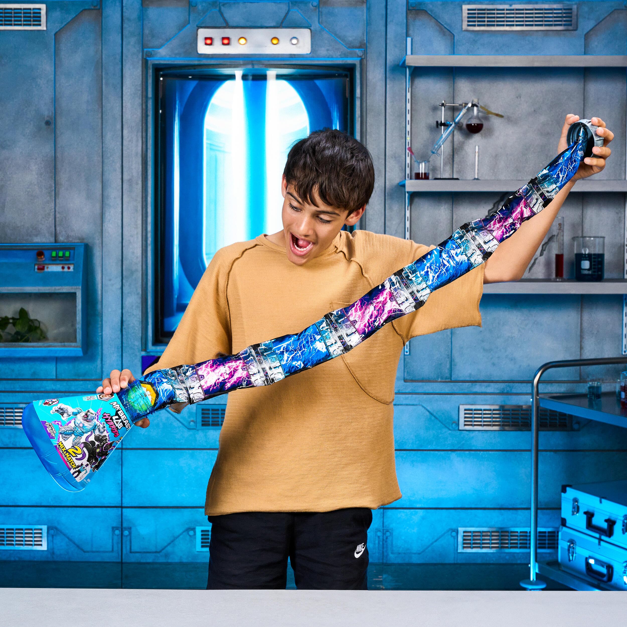 MrBeast Lab Confezione multipla ibrida, rivela diverse parti ibride per creare 2 action figure Mix & Match, oltre a parti del drago della pantera dorata, fondere milioni di combinazioni di bestie