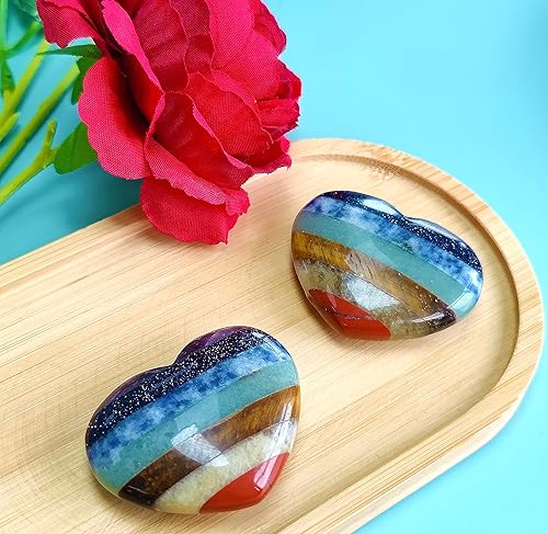 Miniatura 3 de MAIBAOTA Corazón de cristal de 1.772 in, cristales curativos grandes, piedra de amor, piedra natural de reiki, regalos para mamá, día de la madre,