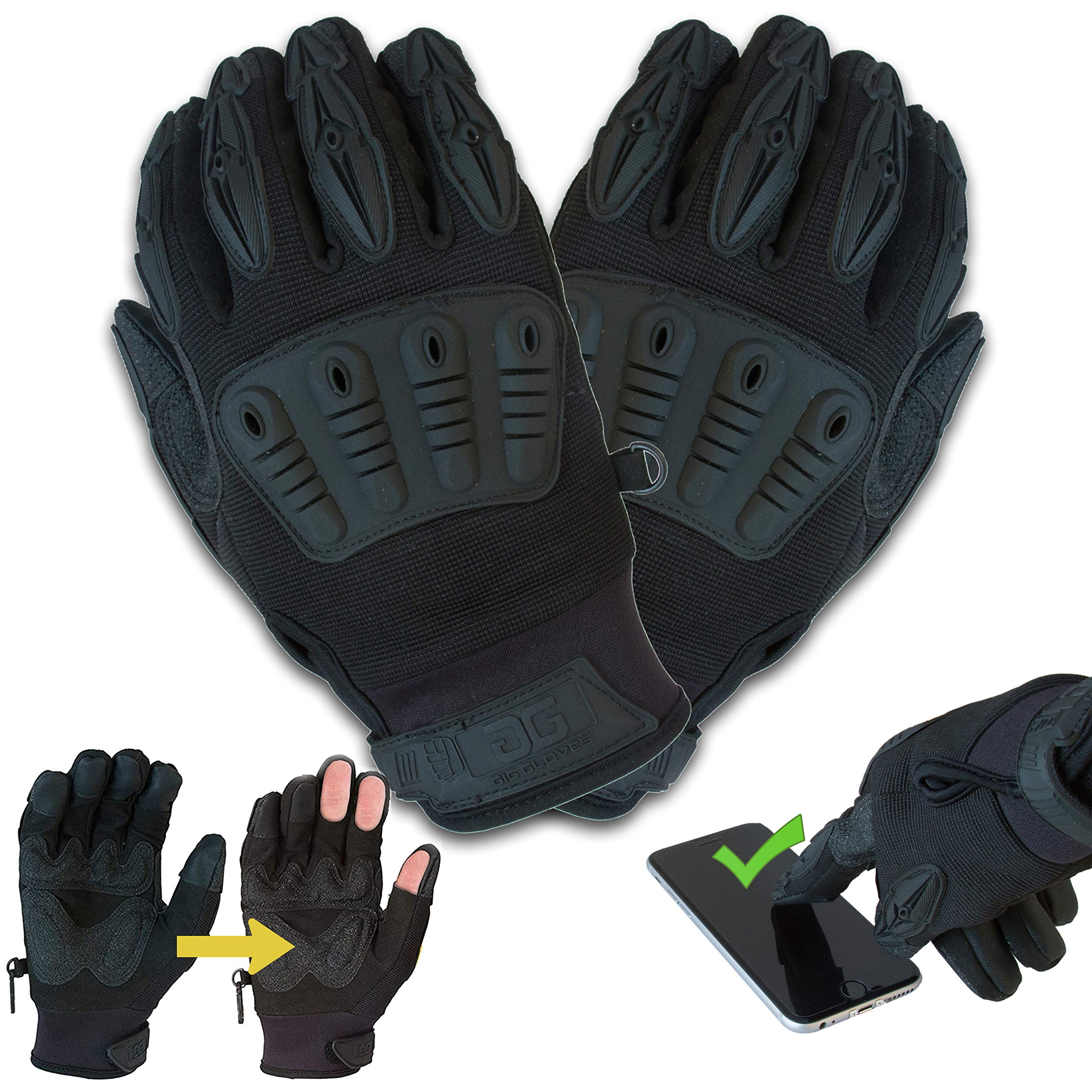 ONYX Heavy Duty Safety Gloves with Finger Access-Touchscreen Gloves for Utility Construction and Theater Live Events
