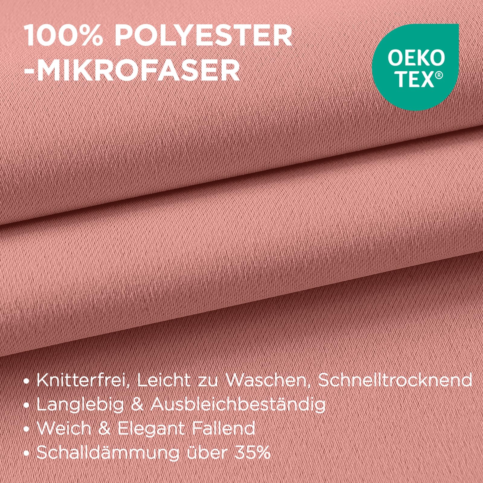 Joydeco Blickdichte Vorhänge mit Ösen Gardinen 2er Set – Bild 3