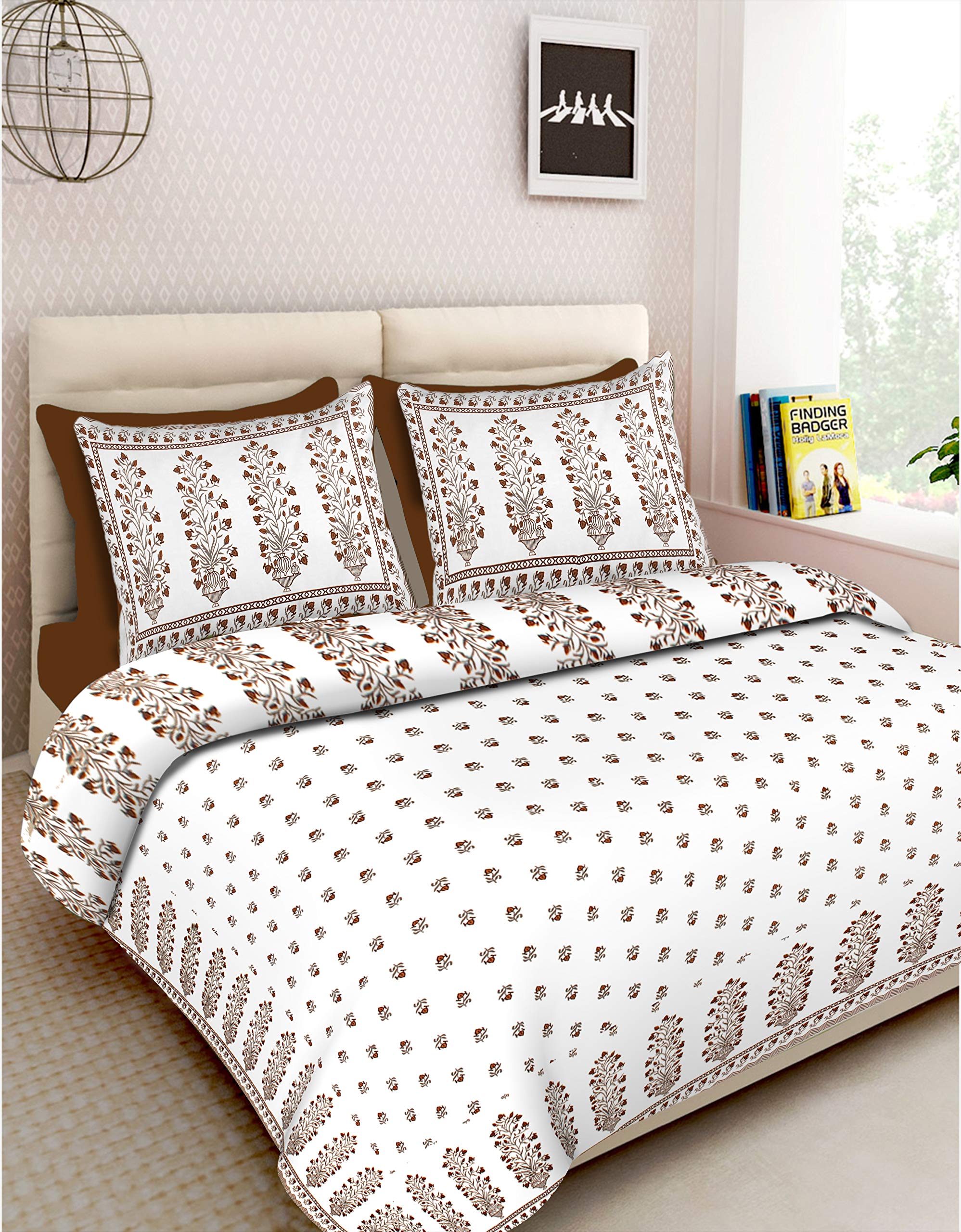 BedZone Rajasthani Tradional 100% Cotton Double Super King Size Double Bedsheet with 2 Pillow Covers, 240 TC, Size 108 inch by 100 inch (Multi) (B09NCCP3HR) Amazon Price History, Amazon Price Tracker