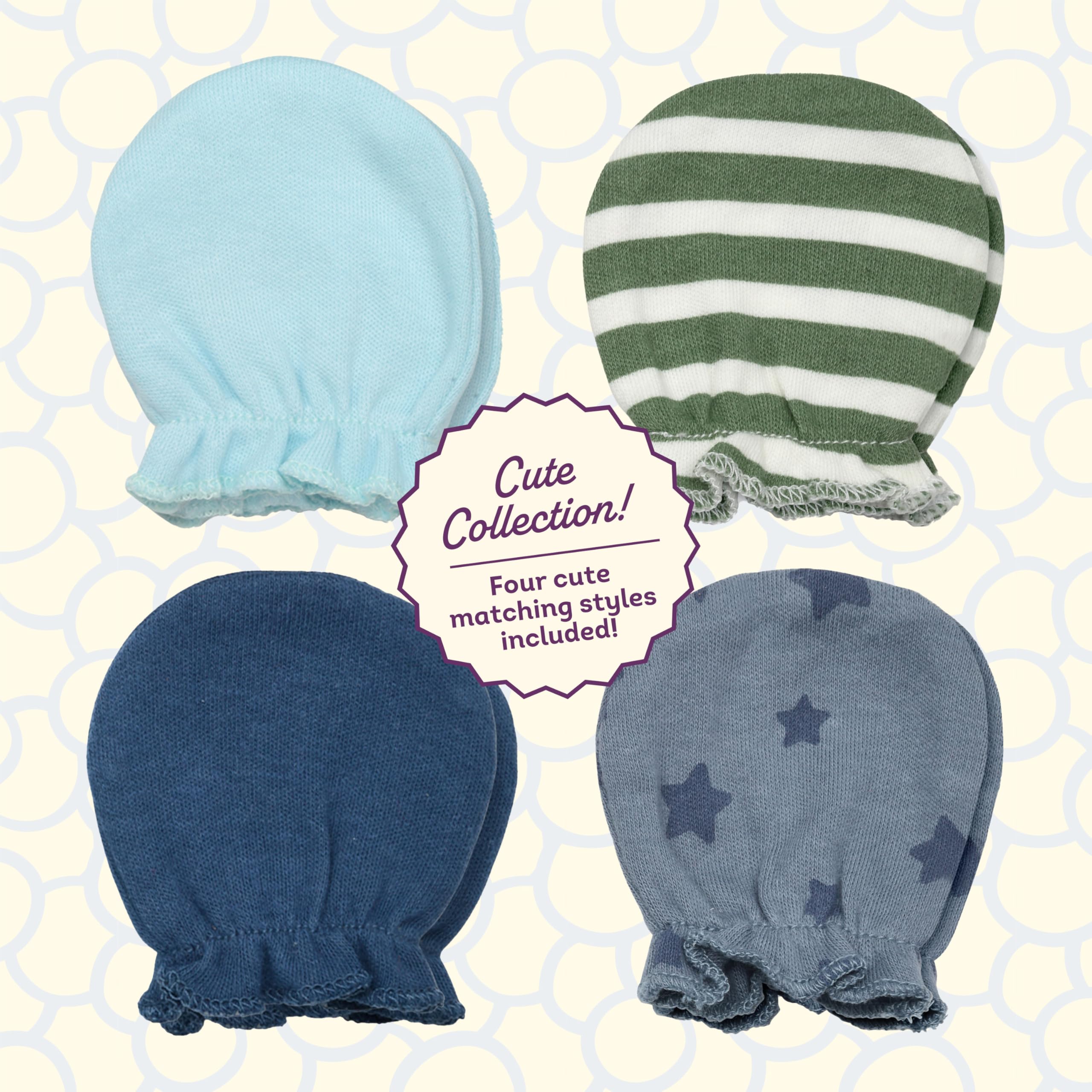 Fruit of the Loom Layette Collection - Scratch Mittens for Baby - 4-pack Star