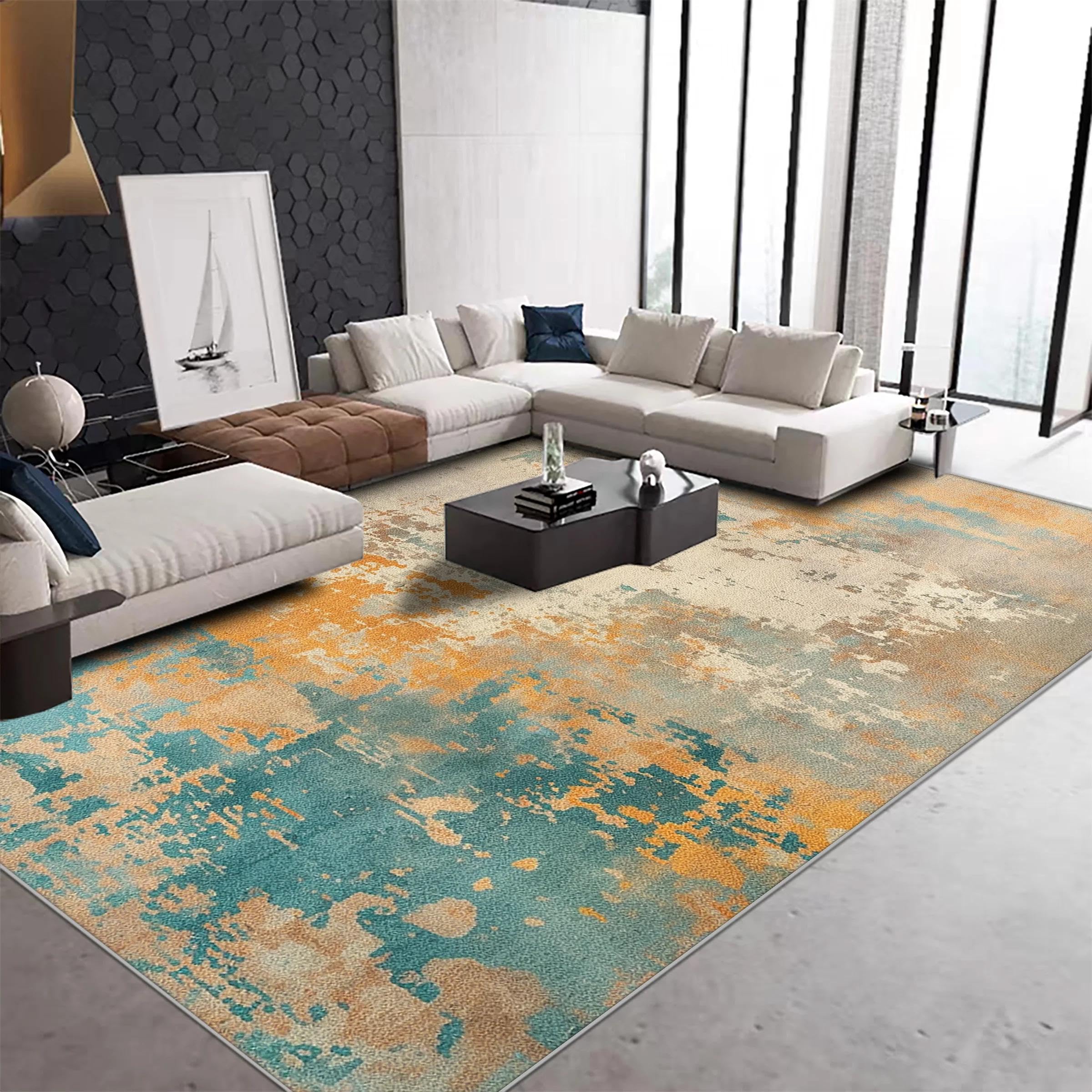 Tapis abstrait moderne 100x160 cm pour salon et table basse CX022