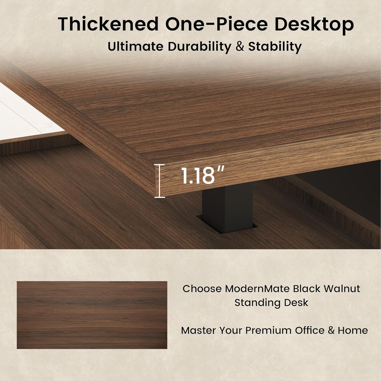ModernMate Executive Standing Desk in a home office setting