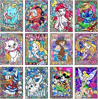 FFPTBNYX 12 Pack Diamond Painting Kits for Adults 5D Full Drill Diamond Art Paint with Round Diamonds DIY Gem Painting Kit for Home Wall Decor Gifts(12" x 16")