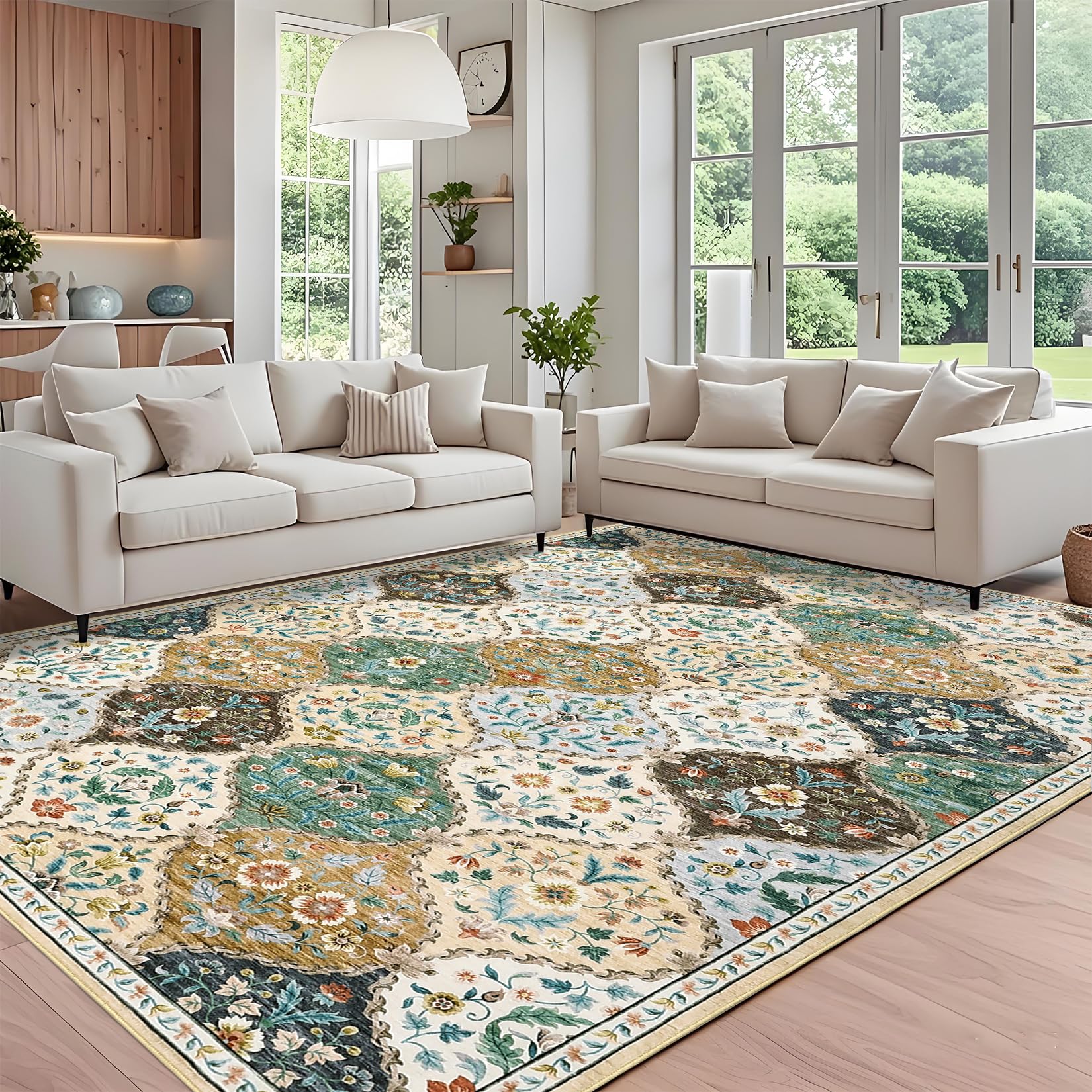 ROYHOME 8x10 Moroccan Trellis Rug