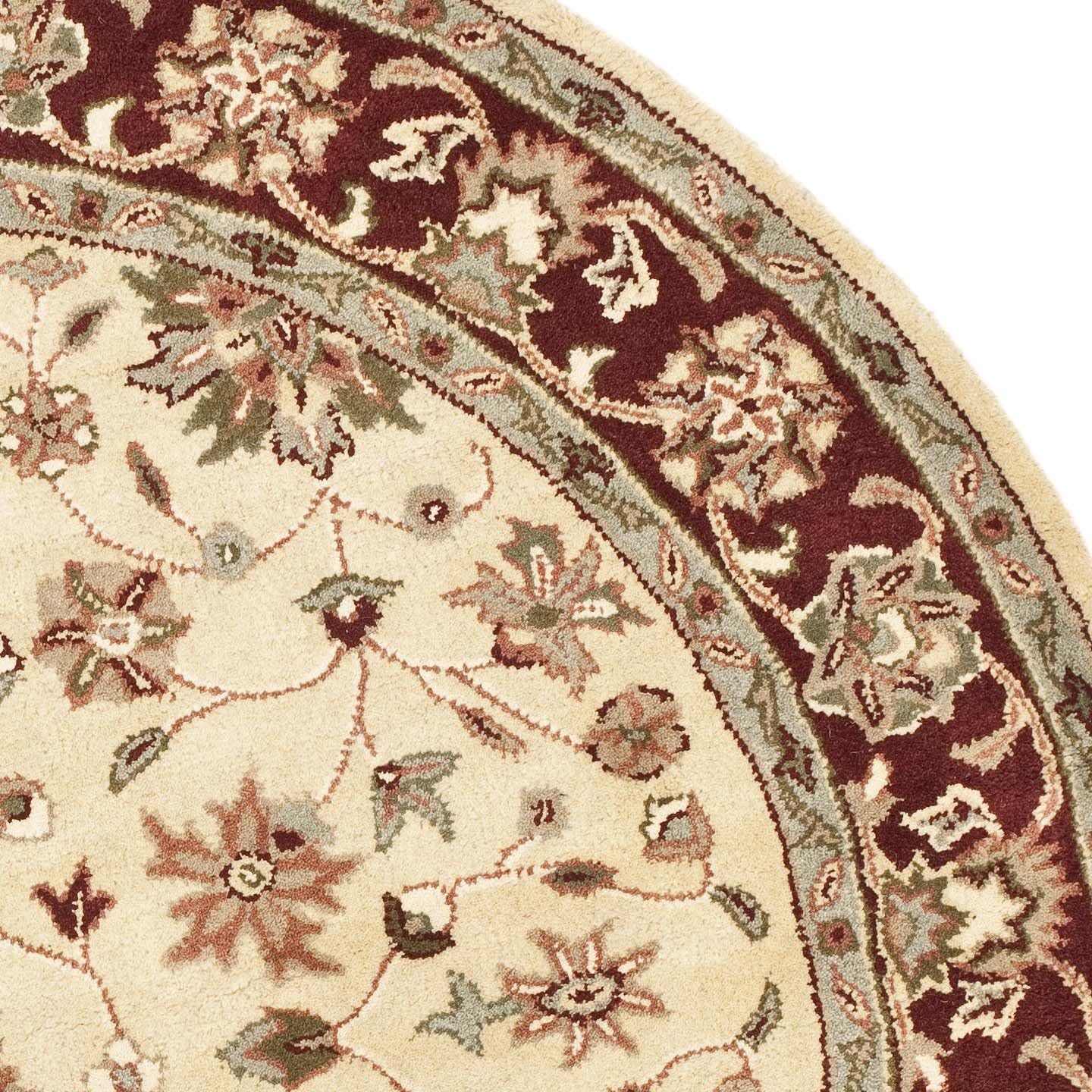 SAFAVIEH Heritage Collection 6' Round Ivory/Red HG965A Handmade Traditional Oriental Premium Wool Area Rug