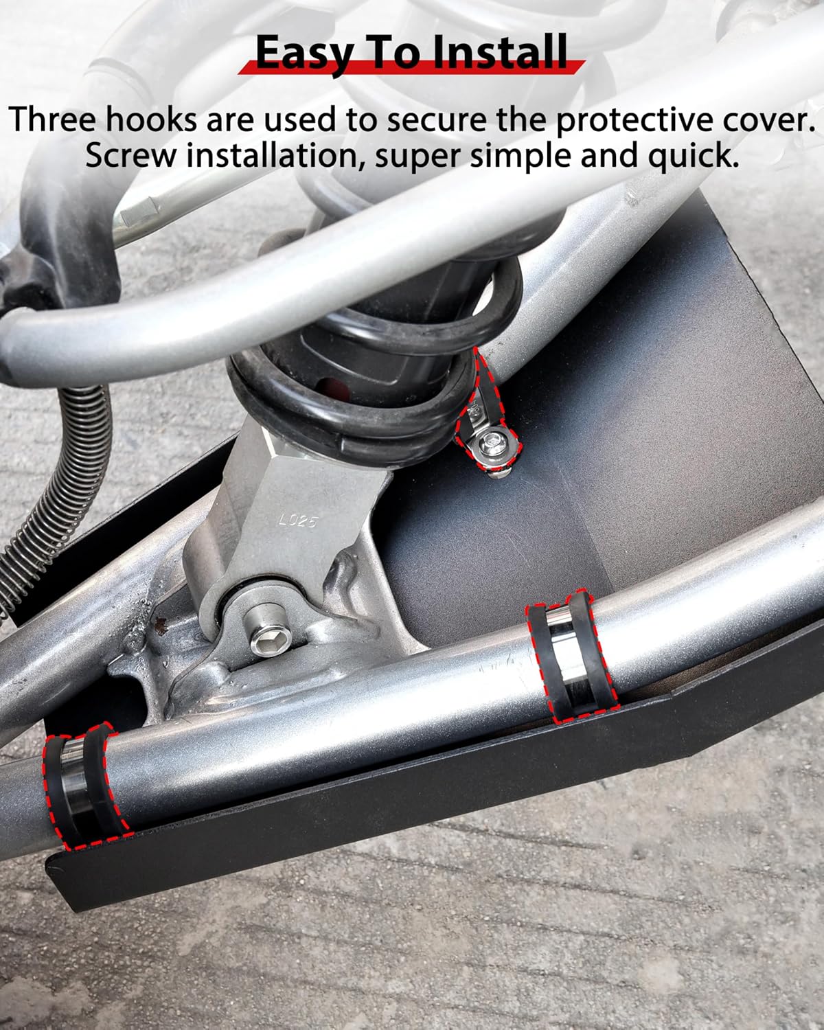 Front A-Arm Guards for Yamaha Raptor 700, Black Aluminum Skid Plate Protectors Lower Splash Cover Engine Guard for Yamaha Raptor 700 700R 2006-2025 Accessories (2PCS)