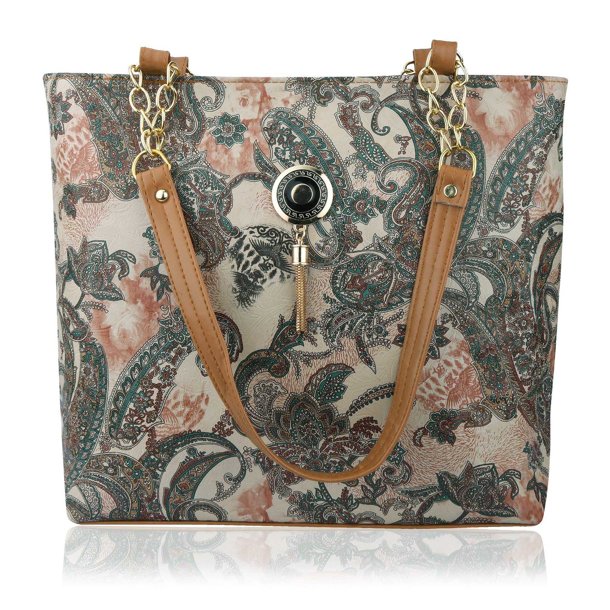 shamriz Floral Print Top Handle Tote Bag Handbags Shoulder Bag Tote Bag Hand Purse-picture-51