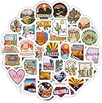 BulbaCraft 100Pcs Arizona Stickers for Water Bottle and Laptop - Arizona Party Favors & Decorations, Waterproof Vinyl Decals, State Pride and Icon Stickers, Gifts for Women & Men