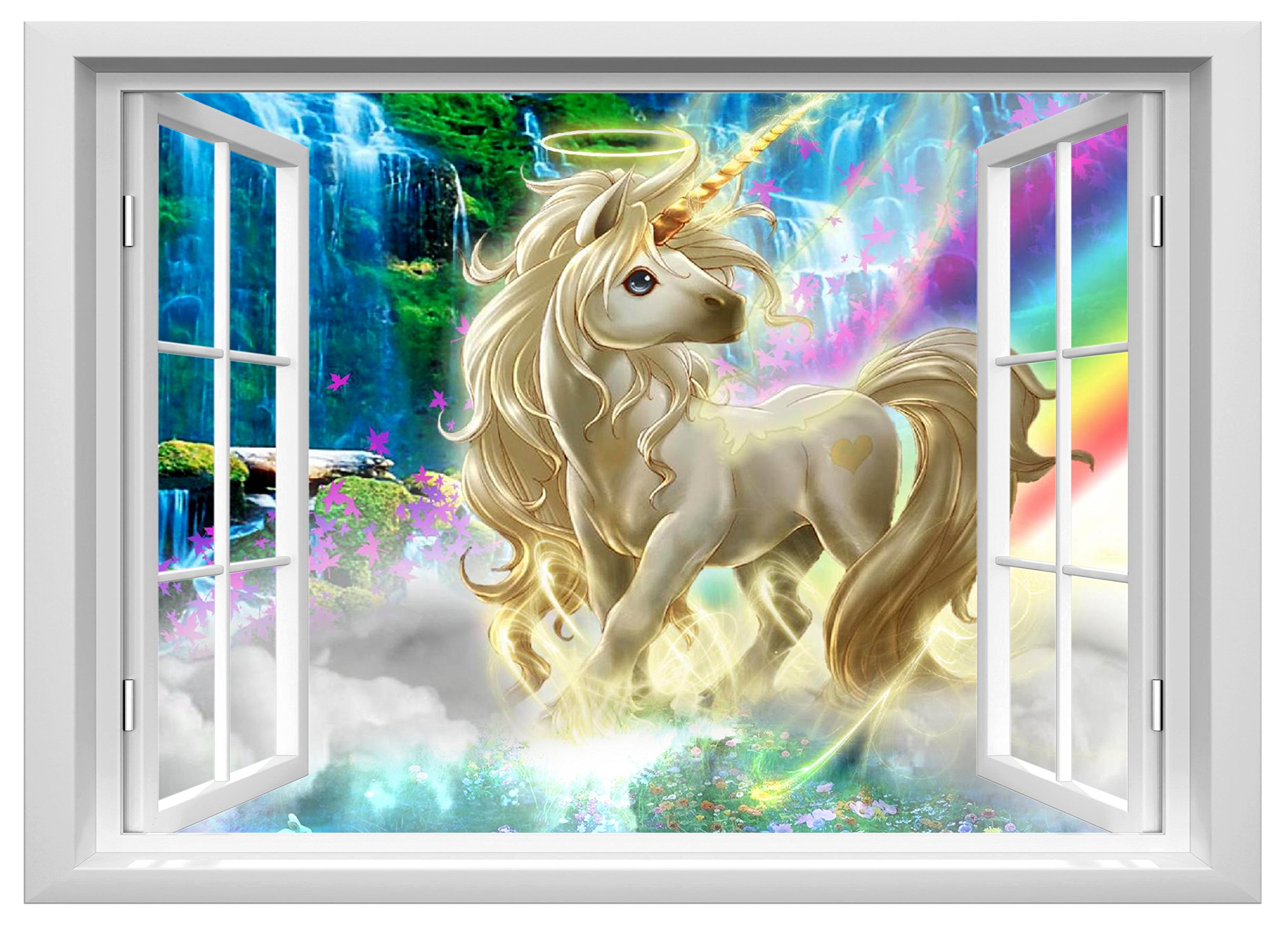 Sticker Licorne chambre fille et garçon grand format déco murale