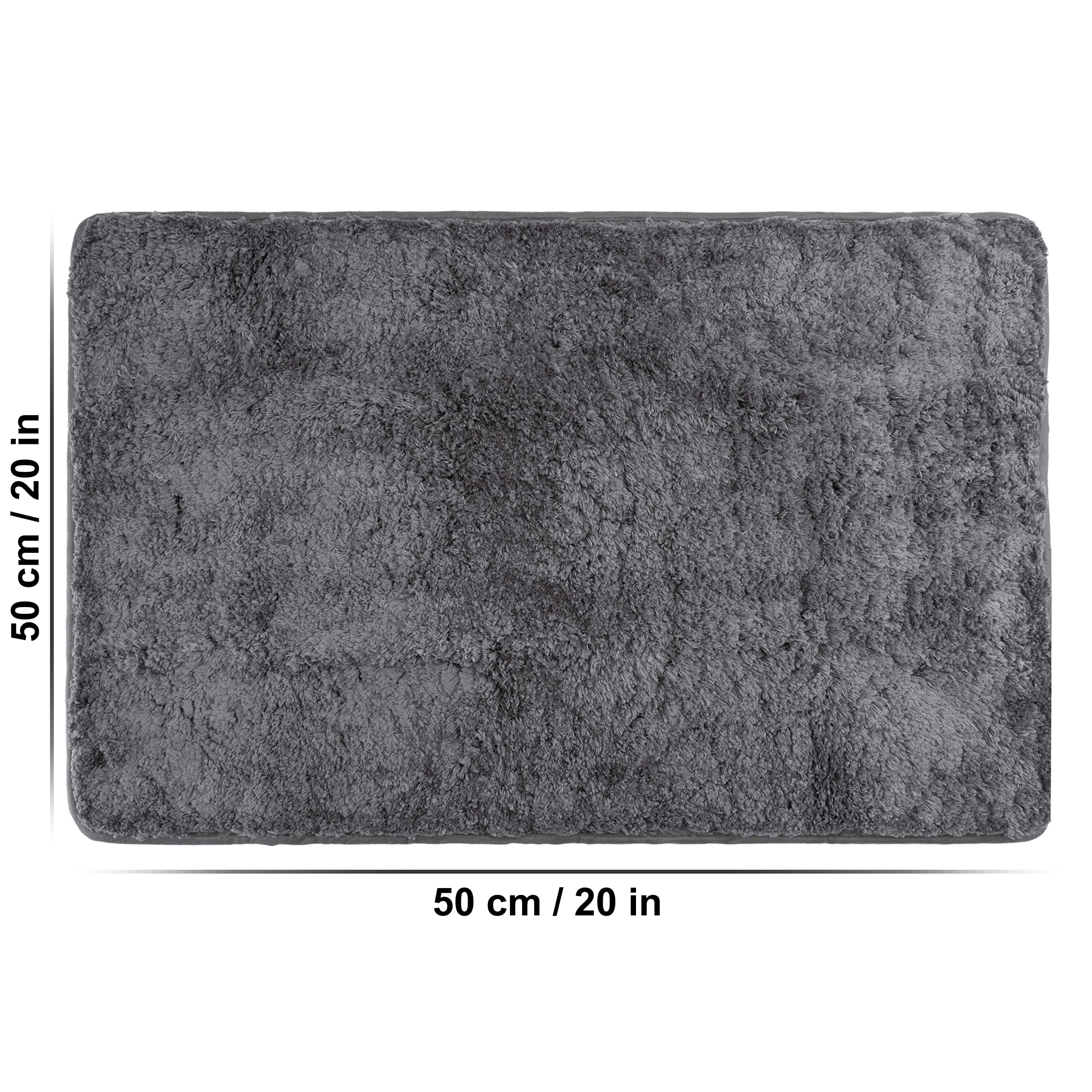 fluffy® Tappeto da bagno in microfibra con fondo antiscivolo (50 x 80 cm, Antracite)
