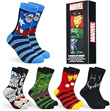 Marvel Socken Herren, 5er-Pack Baumwolle Herrensocken Avengers, Lustigen Socken Set - Geschenke für Männer