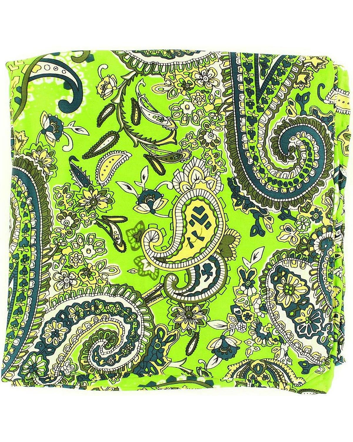M & F Western Men's Paisley Silk Wild Rag Lime One Size