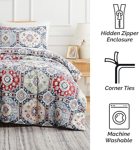 Miniatura 6 de Southshore Fine Living, Inc. Kilim Collection - Juego de funda de edredón de 2 piezas con una funda a juego, multicolor, individualindividual XL