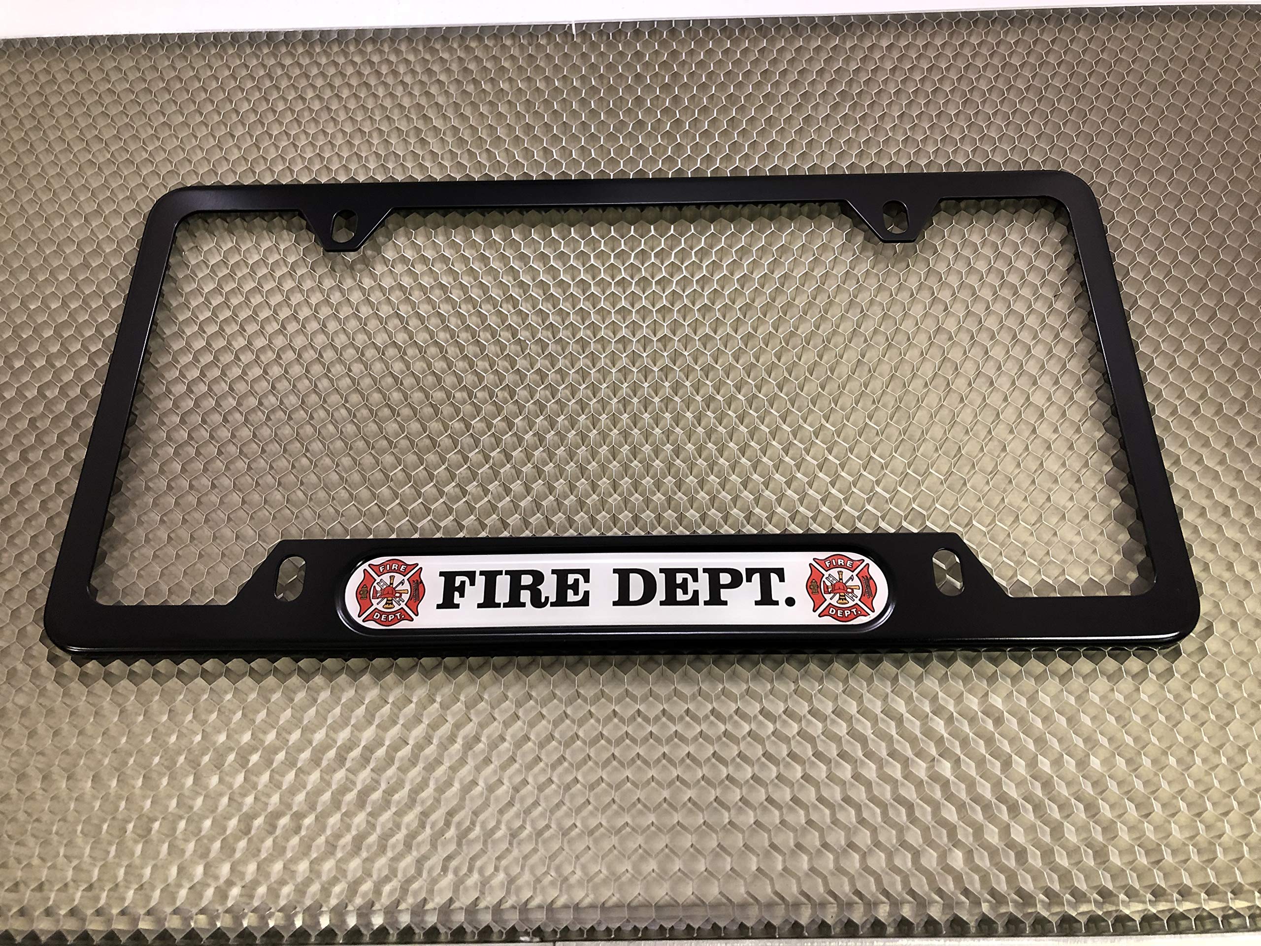 Firefighter Name Plate Narrow Top Car License Plate Frame With U S Fire ...