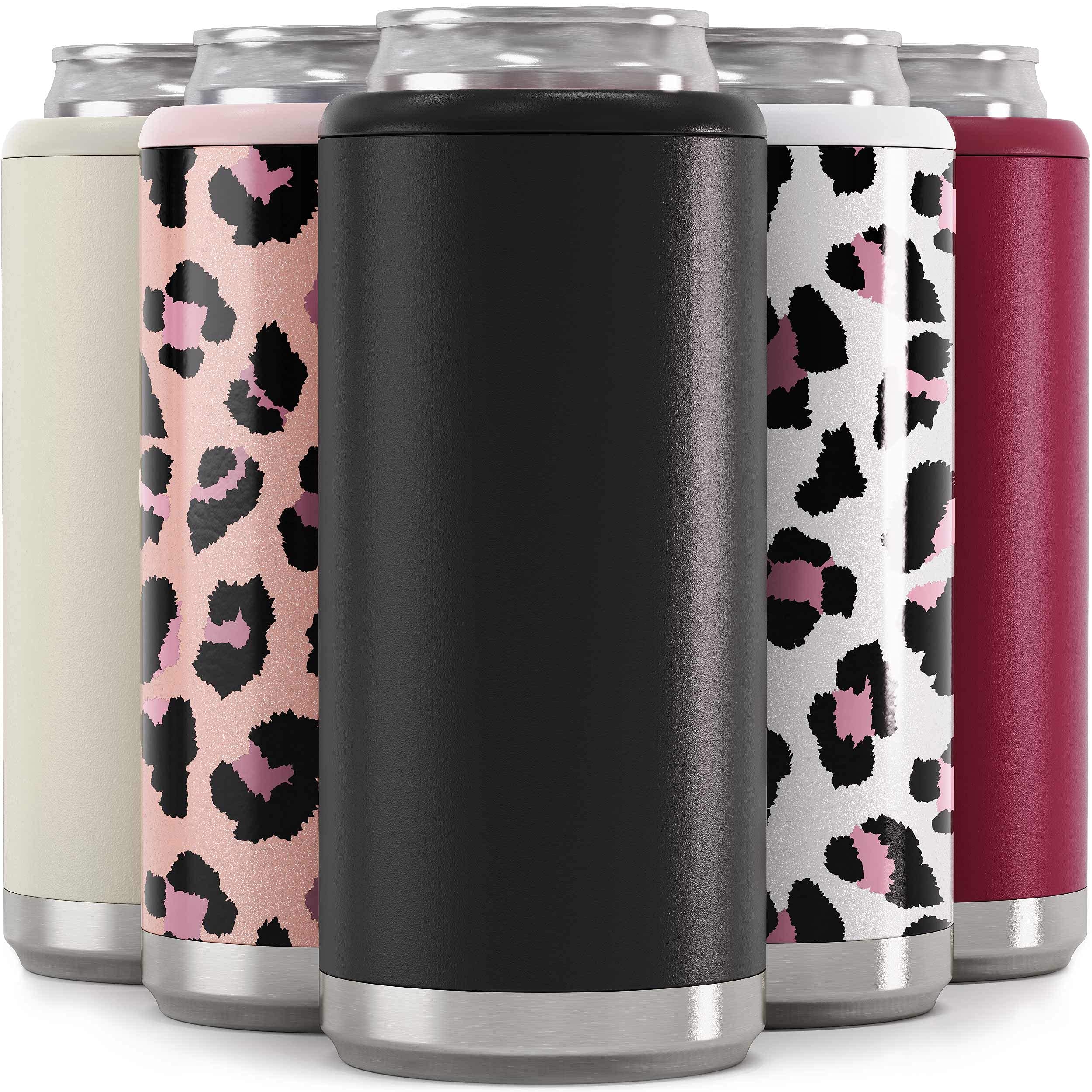 Maars Skinny Can Cooler for Slim Beer & Hard Seltzer | Stainless Steel 12oz Sleeve, Double Wall Vacuum Insulated Drink Holder - Matte Black