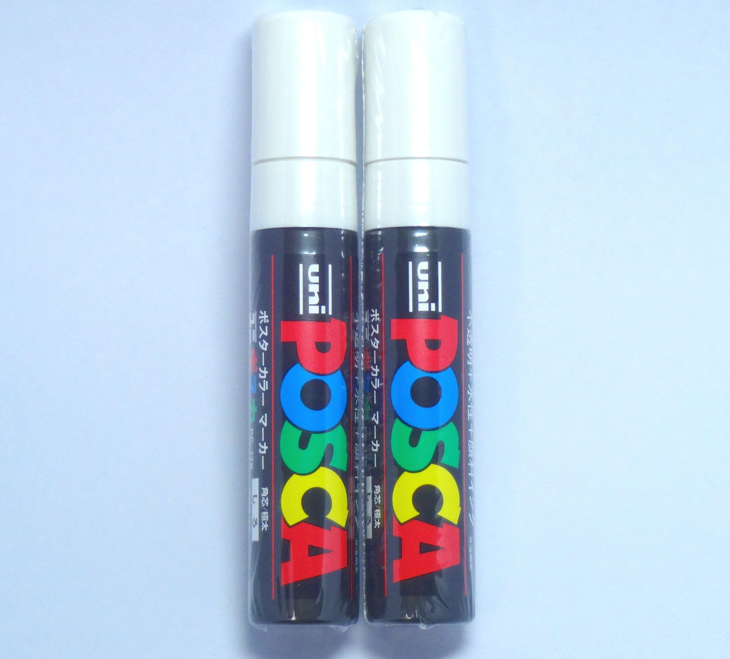 Uni Posca Paint Marker PC-17K White, 2 pens per Pack(Japan Import) [Komainu-Dou Original Package]