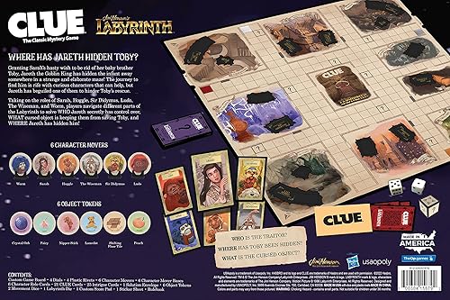 Miniatura 2 de CLUE: Labyrinth | Resuelve el misterio: quién controla Jareth, dónde está Toby y qué objeto se utiliza. Juego de pistas coleccionable basado en el