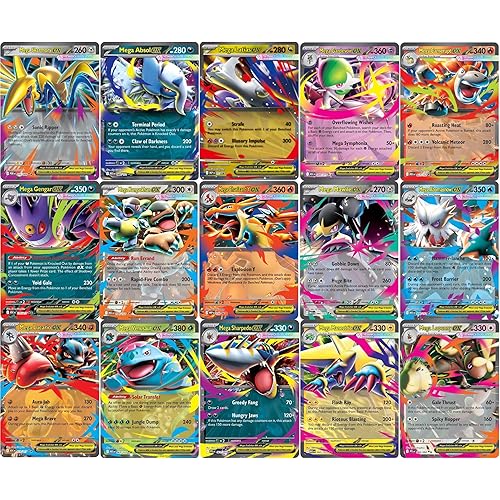 5 Pokemon - Mega Evolution ex Ultra Rare Card Lot - Assorted Variety - No Duplicates