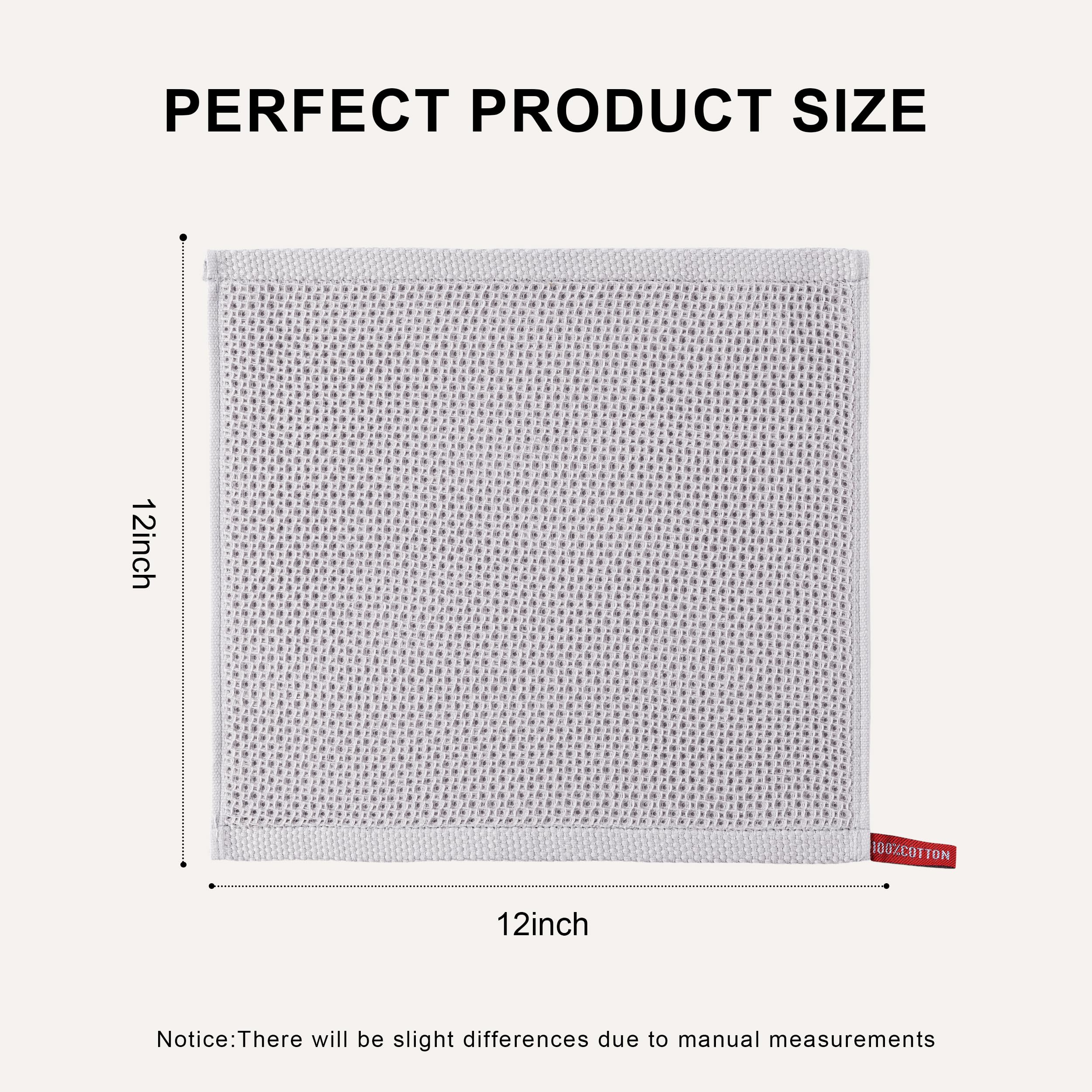 Homaxy 100% katoen wafel weave keuken vaatdoeken, ultra zachte absorberende sneldrogende theedoeken, 30 x 30 cm, 6-pack, gemengde kleur