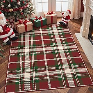 Christmas 5x7 Area Rugs for Living Room Bedroom,Xmas Checkered Buffalo P...