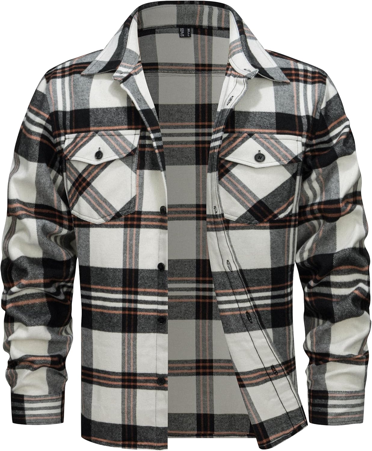 Cotrasen Mens Flannel Shirts Long Sleeve Flannel Shirt for Men Cotton Casual Button Up Plaid Shirt with 2 Pockets