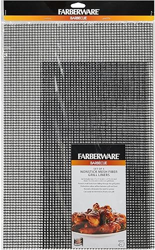 Miniatura 6 de Farberware Barbacoa antiadherente ranurado revestimientos para parrilla, juego de 5, negro
