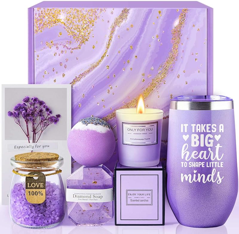 Conjunto de presentes para professora LE CADEAU com tema lavanda, 6 peças