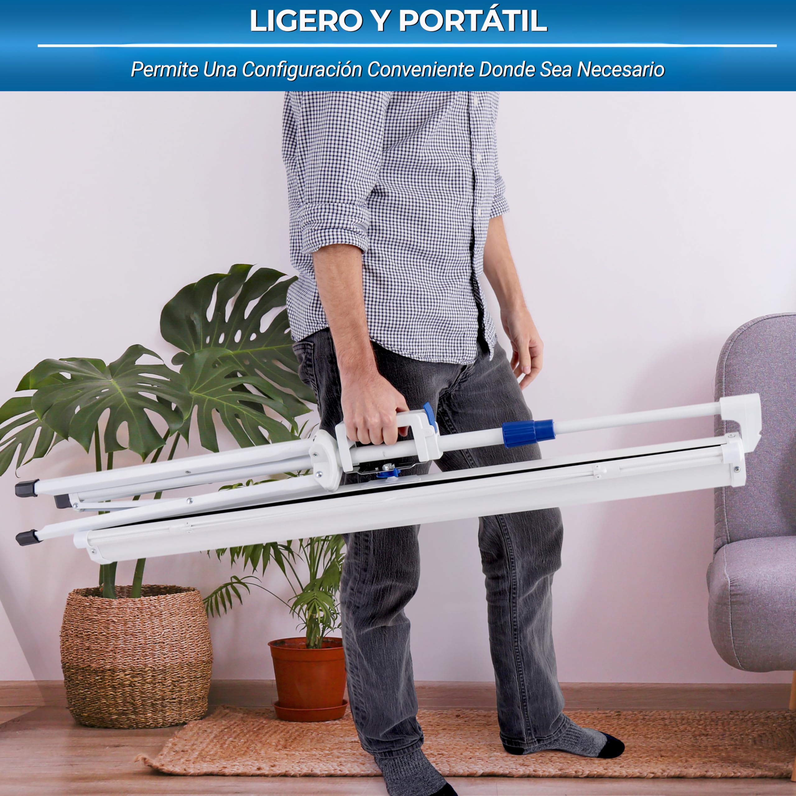 Pyle Pantalla de Proyector con Soporte, 254cms, Plegable y Portátil, Tela Mate, Tripode, Ideal para Presentaciones en Interior y Exterior, Montaje Rápido