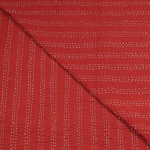 Vista 45 de Marubhumi Edredón tradicional indio de algodón puro, estampado de cachemira, colcha Kantha multicolor (multicolor-22, individual (60 x 90 pulgadas)