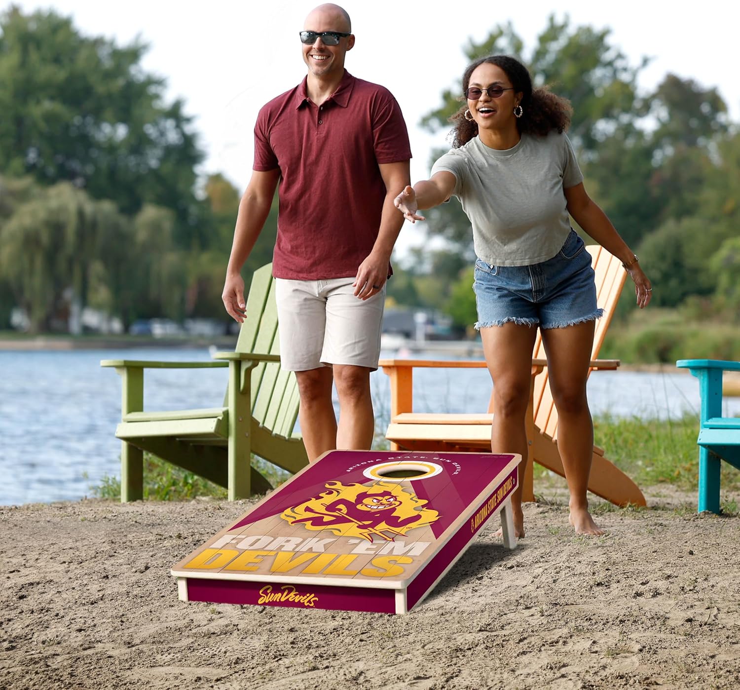YouTheFan NCAA 2' x 4' Slogan Series Professional Wood Cornhole Game
