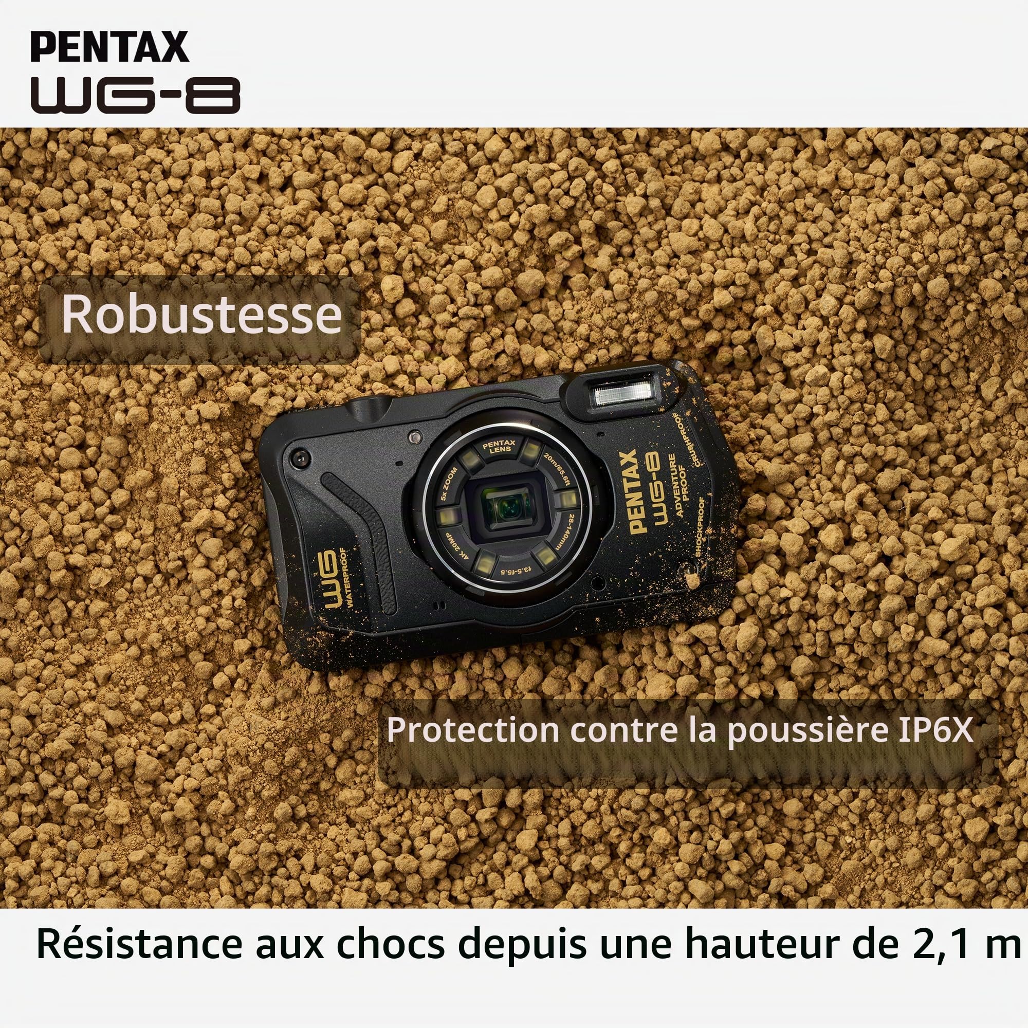 PENTAX Compact étanche WG-8 Noir