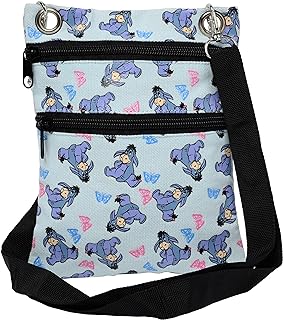 Disney Passport Bag Crossbody Mickey Minnie Eeyore Stitch Cheshire Print