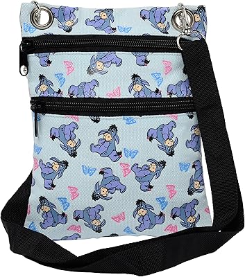 Disney Passport Crossbody Bag Eeyore Butterfly All Over Print (Light Blue)