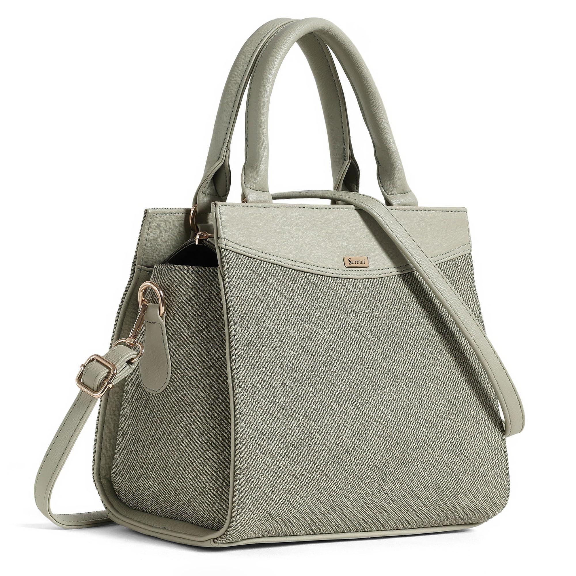 surmai Multi Compartment Denim Design Handbag, Multipurpose handbag with Shoulder Strap-picture-17