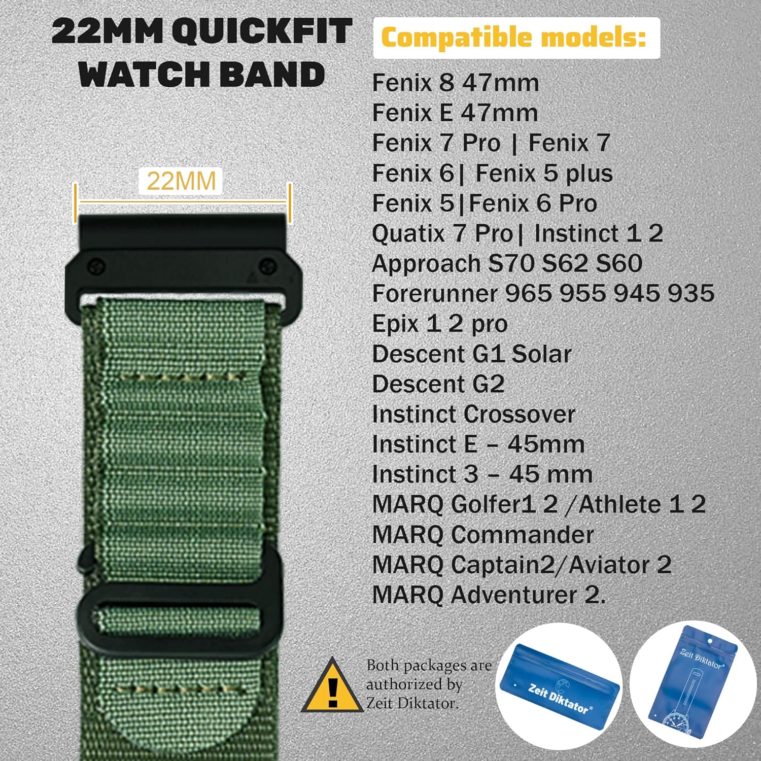 Watch Bands Compatible With Garmin Fenix 7 Pro 6 Pro 5 plus Instinct 1 2 Forerunner 965 955 945 935,22mm Velcro/Alpine loop Nylon Watchband For Garmin S60 S62 Descent G1 Epix Pro For Men