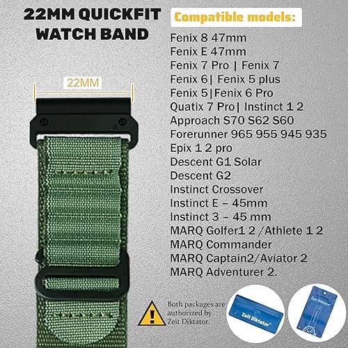 Miniatura 2 de Correas de reloj compatibles con Garmin Fenix 7 Pro 6 Pro 5 plus Instinct 1 2 Forerunner 965 955 945 36.820 in VelcroAlpine Loop Correa de reloj de