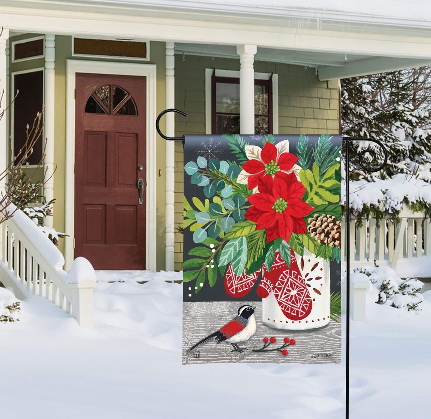 BreezeArt Studio M Scandi Mittens Garden Flag - Premium Quality, 12.5 x 18 Inches