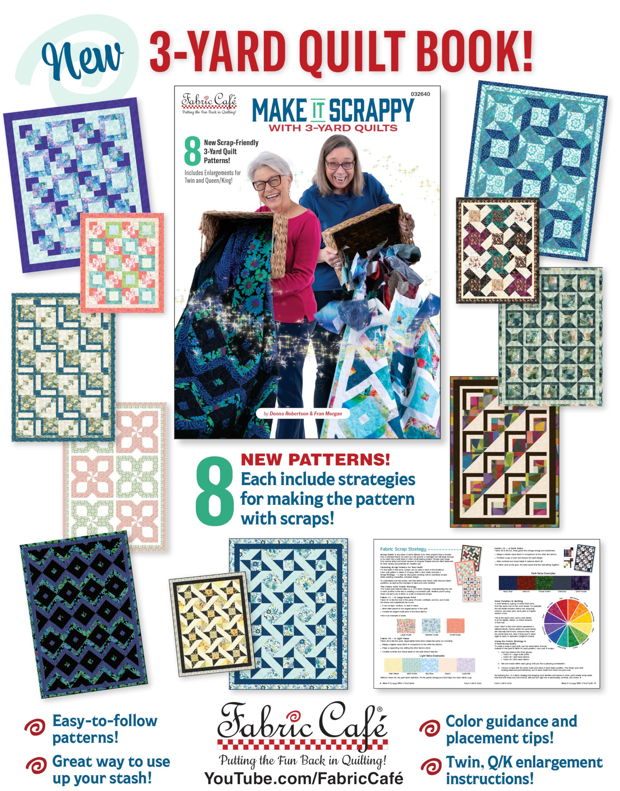 Amazon.com: Fabric Café Make It Scrappy with 3-Yard Quilts Book