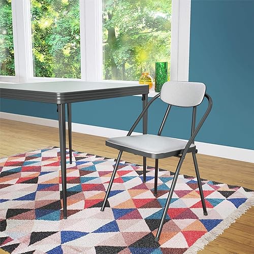 Miniatura 7 de YXHCHUN Silla plegable acolchada de vinilo paquete de 4 puntas de patas que no se marcan y evitan resbalones marco de acero adecuado para sala de