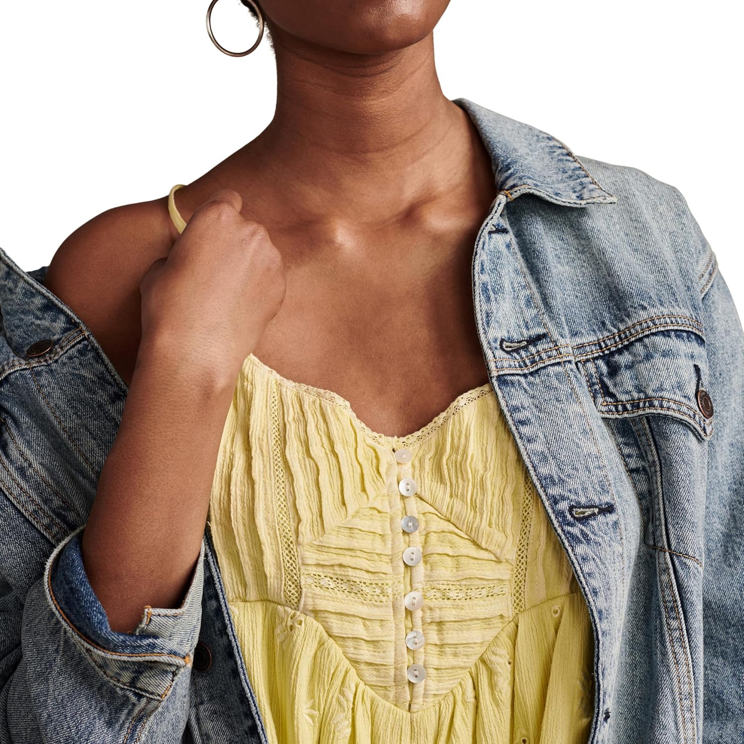 Lucky Brand Women's Lucky Brand Women's Pintuck Bodice Tiered Mini