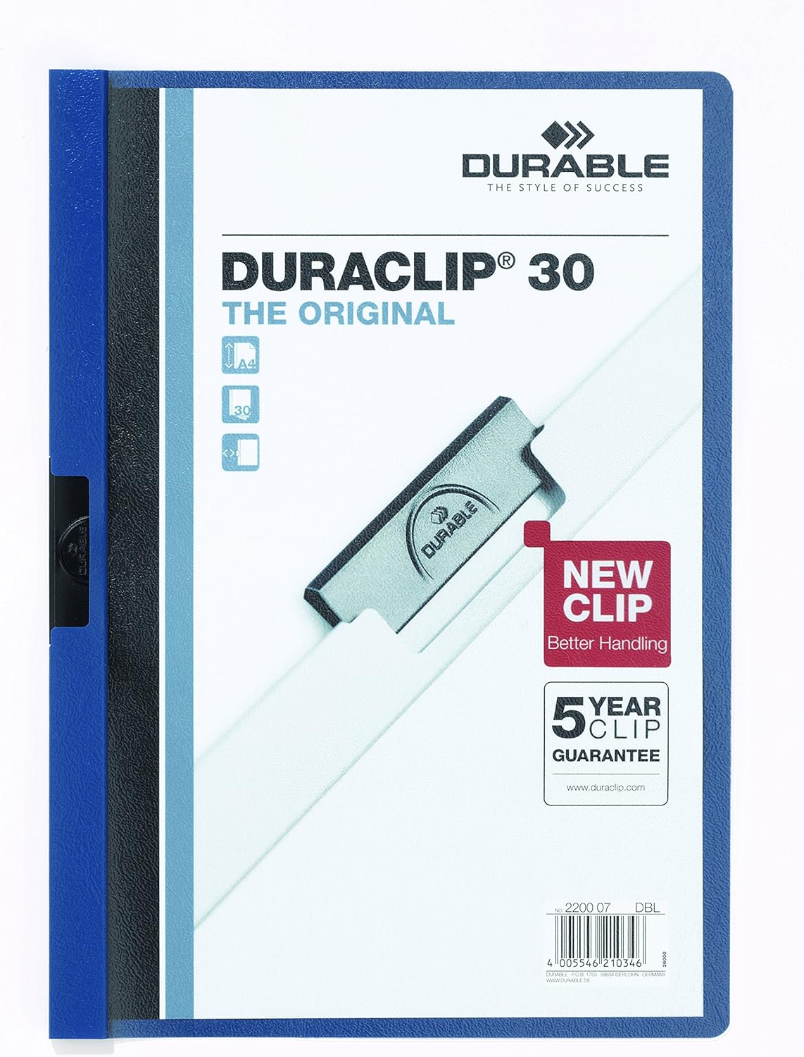 Durable 132609 A4 30 H Duraclip Folder - Blue