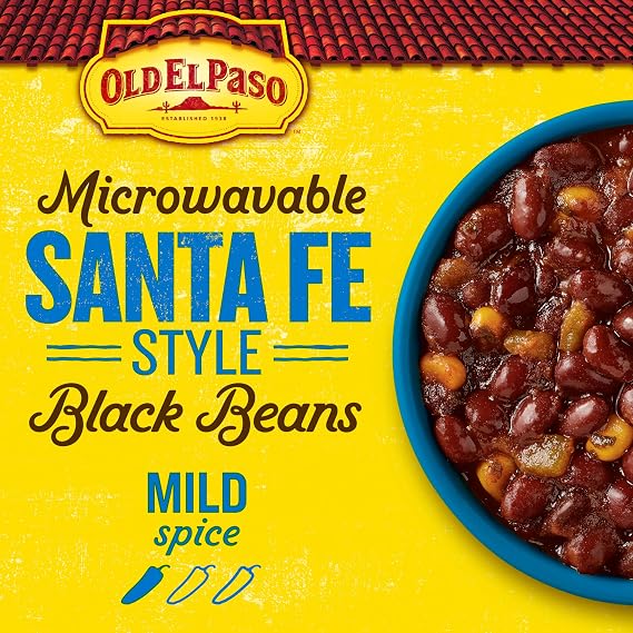 Old El Paso Santa Fe Style Black Beans, Microwavable Pouch, 8.8 oz