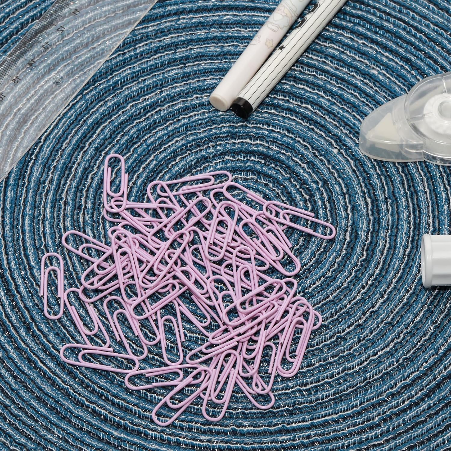 100 Pcs Purple Paper Clips, 1.1 Inch (28mm) Colorful Paperclips image 4