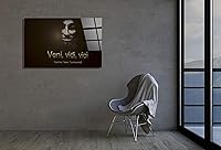 Vista 1 de Veni Vidi Vici Motivación Cita Latina Decoración Impresión Vidrio WallArt StainGlass Regalo