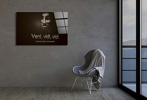 Veni Vidi Vici Motivación Cita Latina Decoración Impresión Vidrio WallArt Pintura Regalo